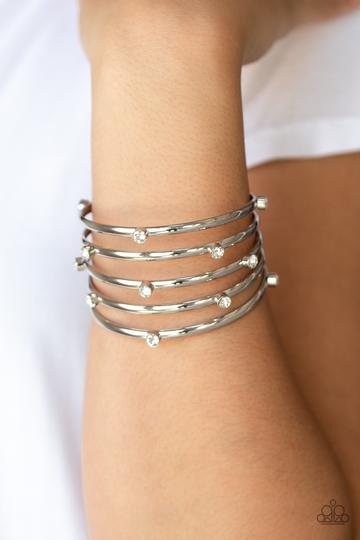 Sugarlicious Sparkle - White Rhinestones cuff bracelet