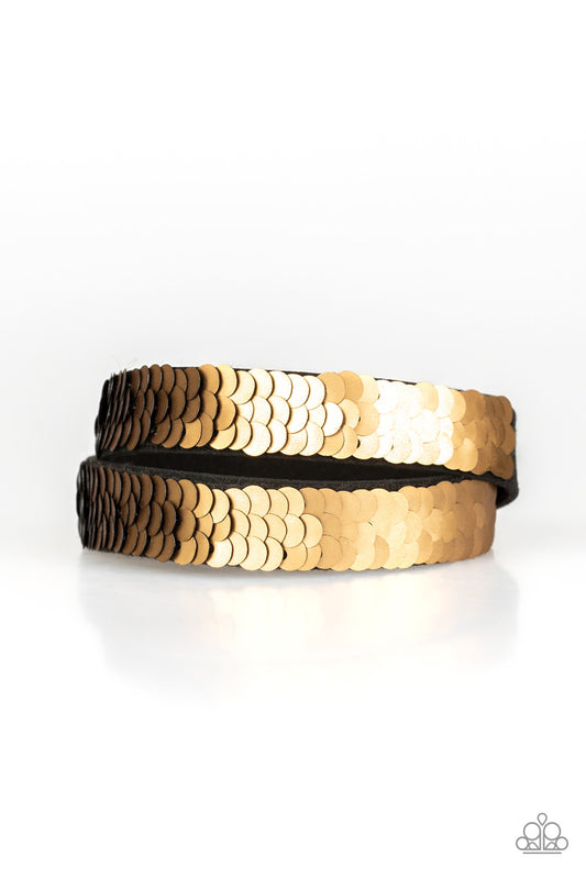 Under The SEQUINS - Black/Gold sequin bracelet