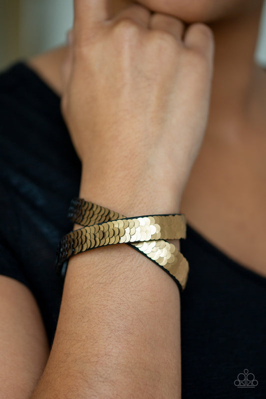 Under The SEQUINS - Black/Gold sequin bracelet