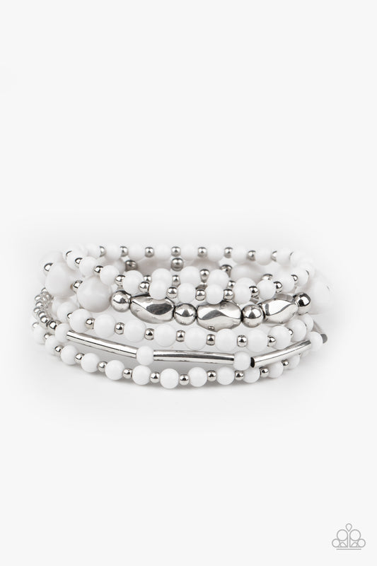Vibrantly Vintage - White bracelet