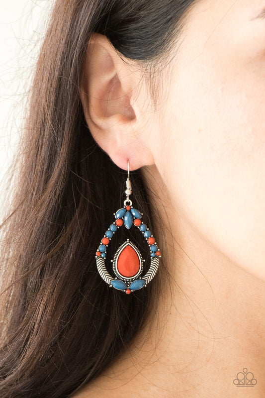 Vogue Voyager - Multi Red/Blue earrings