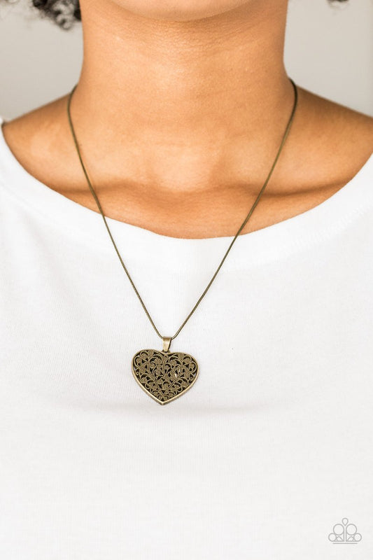 Look Into Your Heart - Brass necklace
