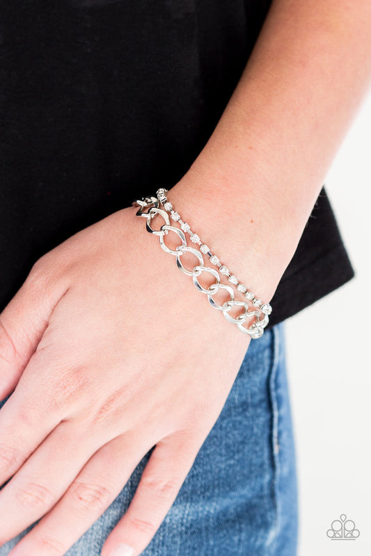 Material Girl - White rhinestones bracelet