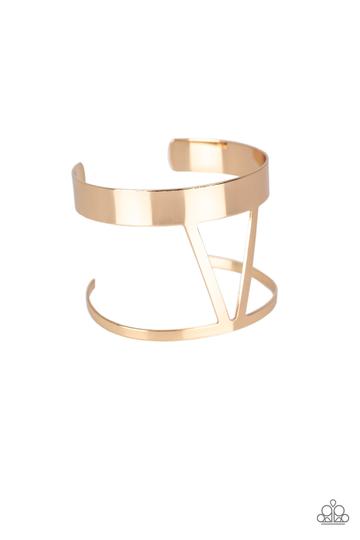 Rural Ruler - Gold Cuff Bracelet