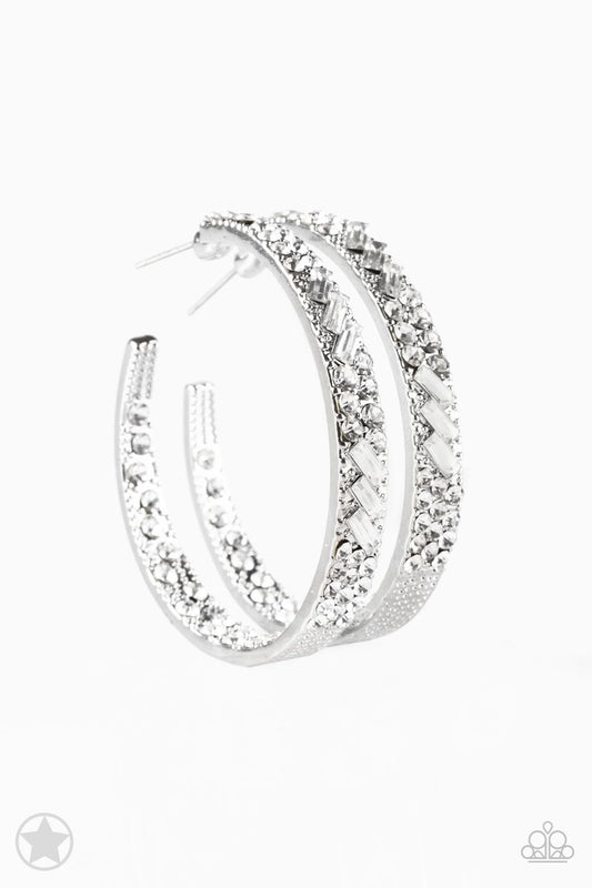 GLITZY By Association - Silver hoop earrings