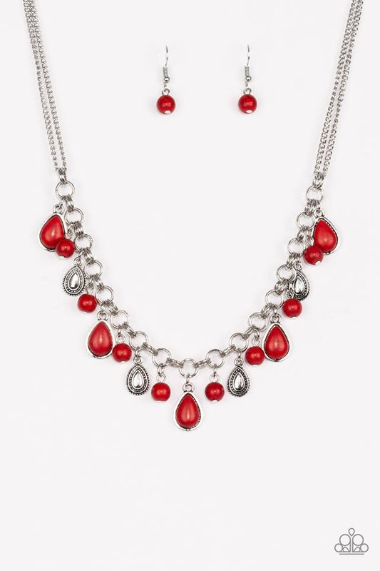Welcome To Bedrock - Red Necklace