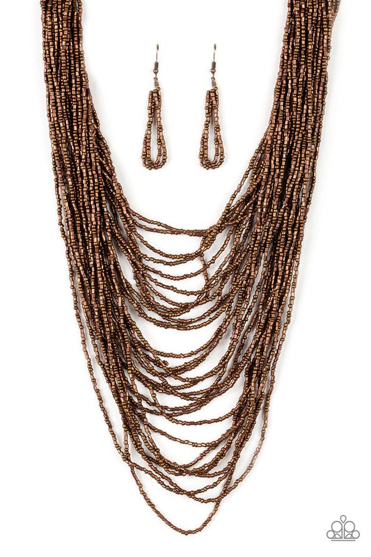 Dauntless Dazzle - Copper seedbead necklace
