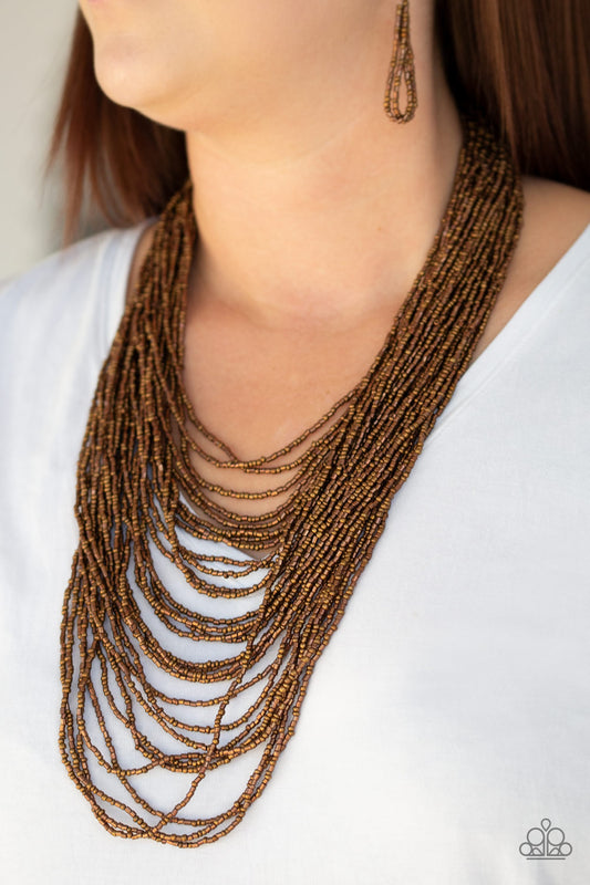Dauntless Dazzle - Copper seedbead necklace