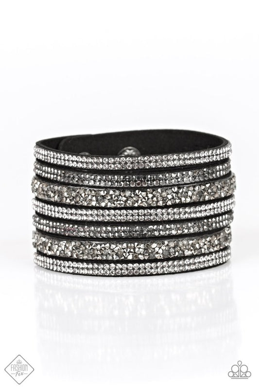 Rebellious Shine-Black wrap bracelet