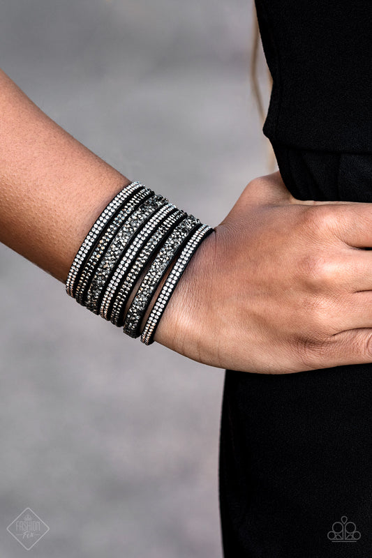 Rebellious Shine-Black wrap bracelet