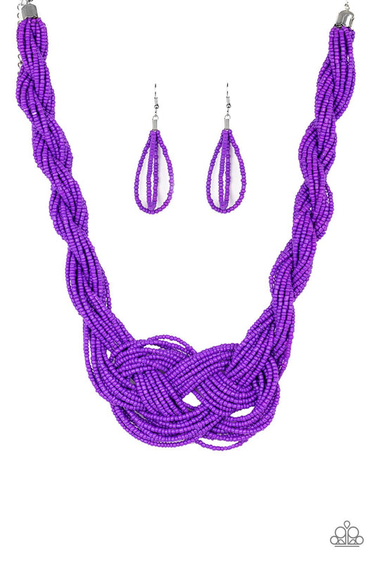 A Standing Ovation - Purple seed bead necklace