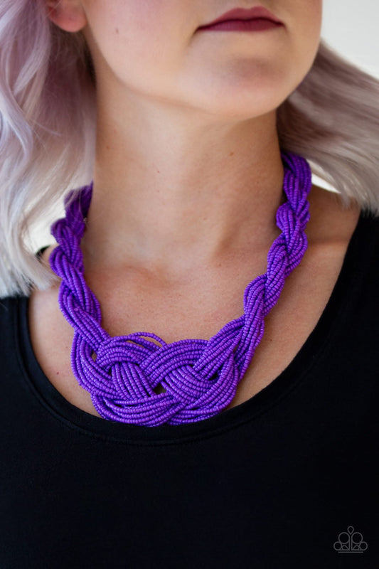 A Standing Ovation - Purple seed bead necklace
