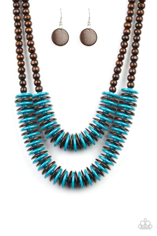 Dominican Disco - Blue wood necklace