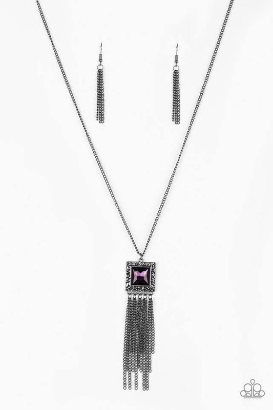 Shimmer Sensei - Purple/Gunmetal necklace