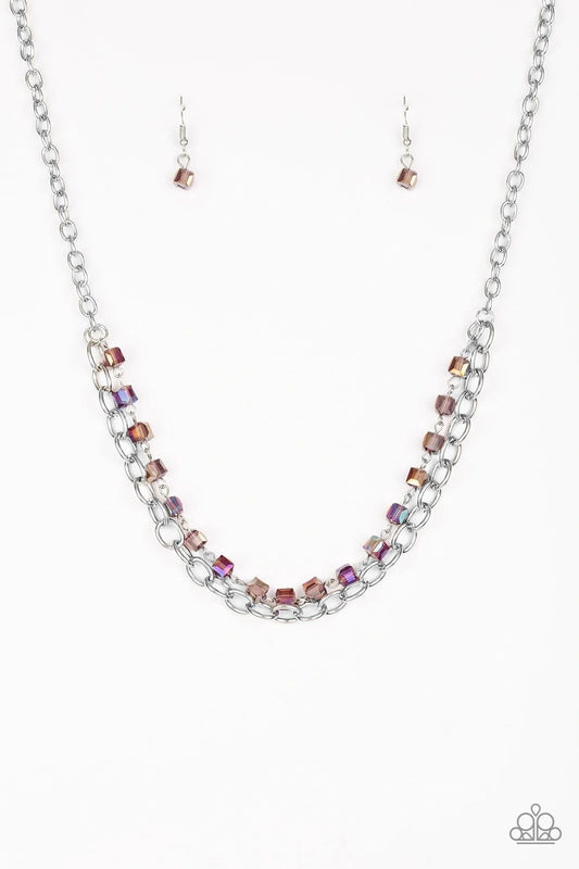 BLOCK PARTY PRINCESS - PURPLE IRIDESCENT NECKLACE