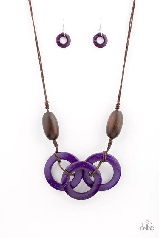 Bahama Drama - Purple wood necklace