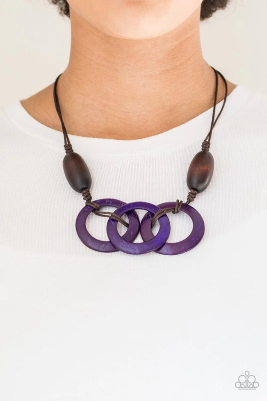 Bahama Drama - Purple wood necklace