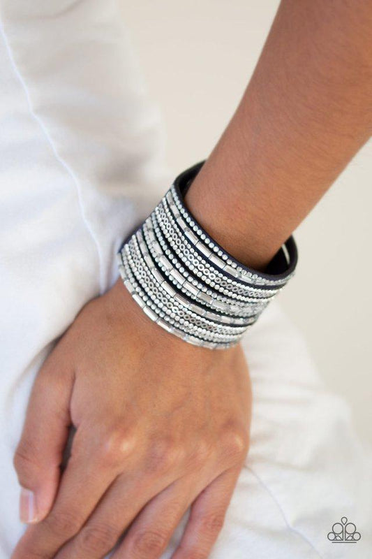 A Wait-and-SEQUIN Attitude - Blue Wrap Bracelet