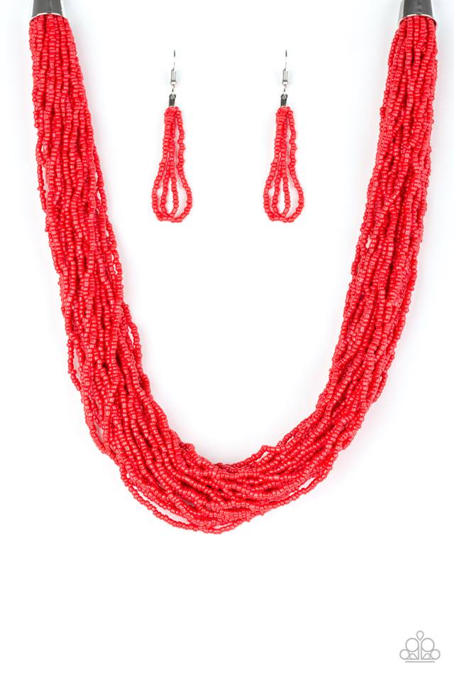 The Show Must CONGO On! - Red Seed bead necklace