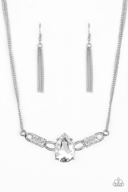 Way To Make An Entrance - White gem necklace (Life of the Party July 2019)