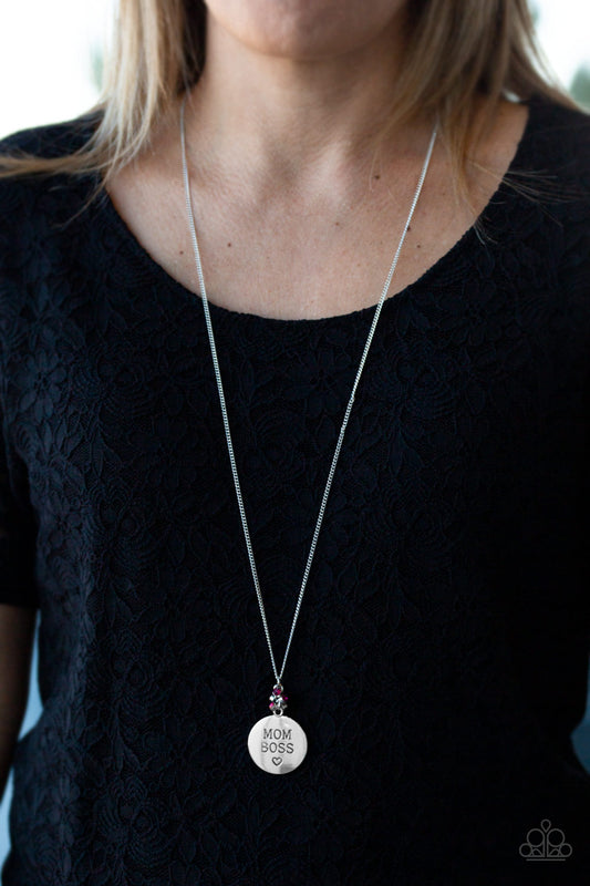 Mom Boss - Pink necklace