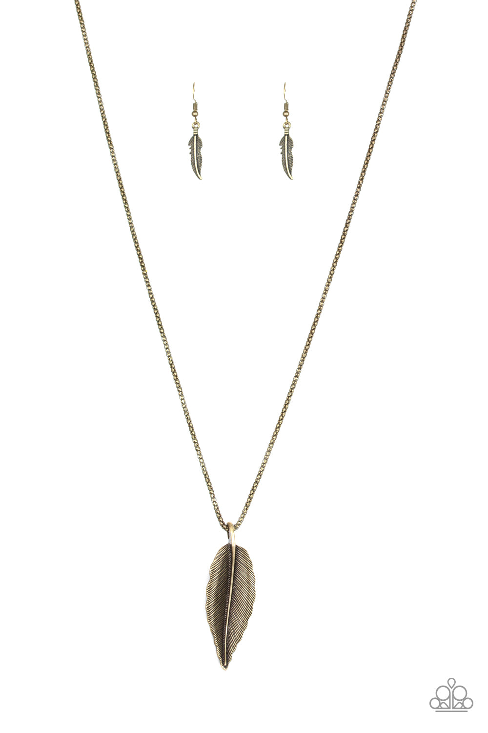 Feather Forager - Brass necklace