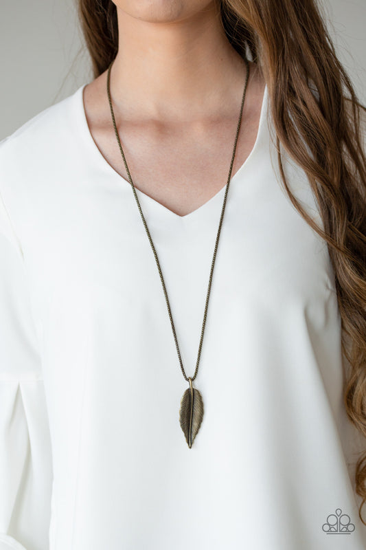 Feather Forager - Brass necklace