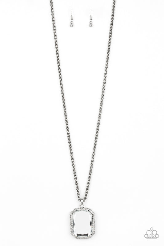 Let Your HEIR Down - White gem necklace (Life of the Party October 2019)