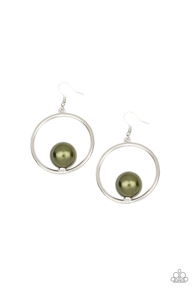 Solitaire REFINEMENT - Green earrings