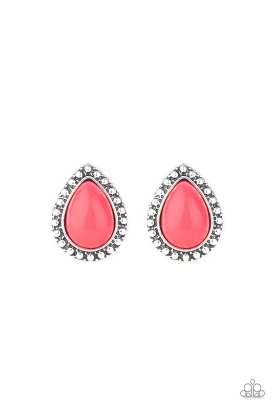 Boldly Beaded - Pink post earrings