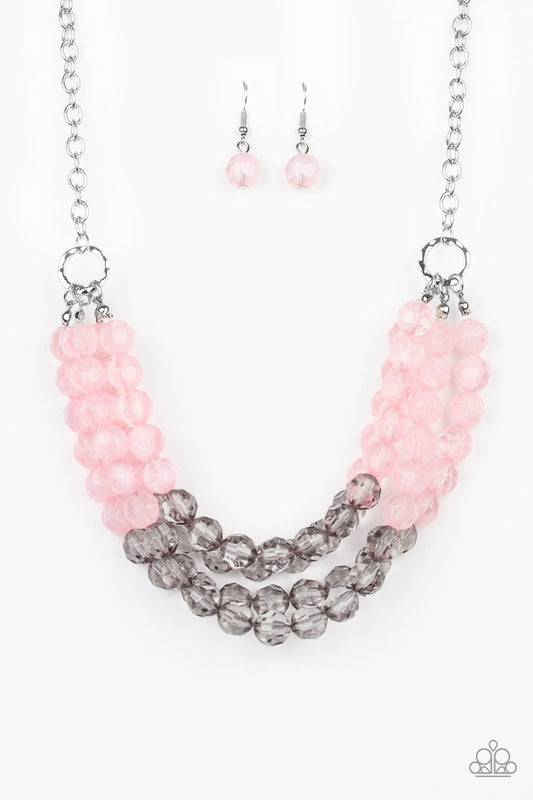 Summer Ice - Pink/Gray necklace