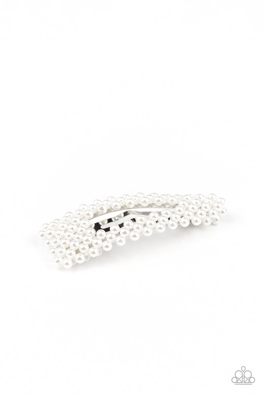 Pearl Persuasion - White pearl hair clip