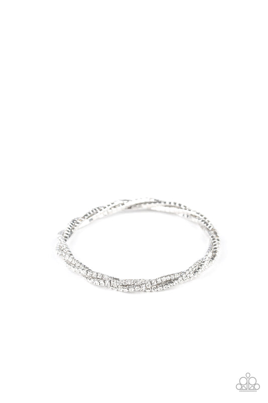 Glitzy Gleam - White gem bracelet