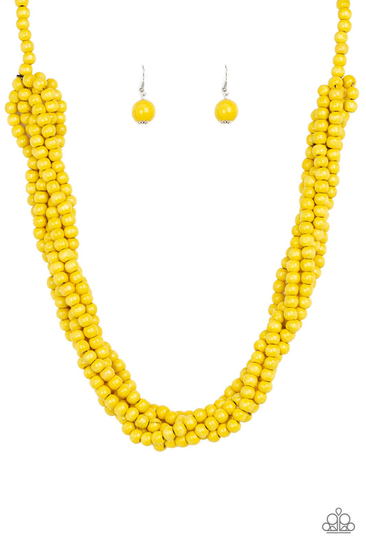 Tahiti Tropic - Yellow wood necklace