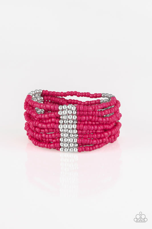 Outback Odyssey - Pink seed bead bracelet