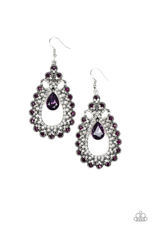All About Business - Purple earrings