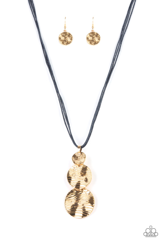 Circulating Shimmer - Blue/Gold necklace