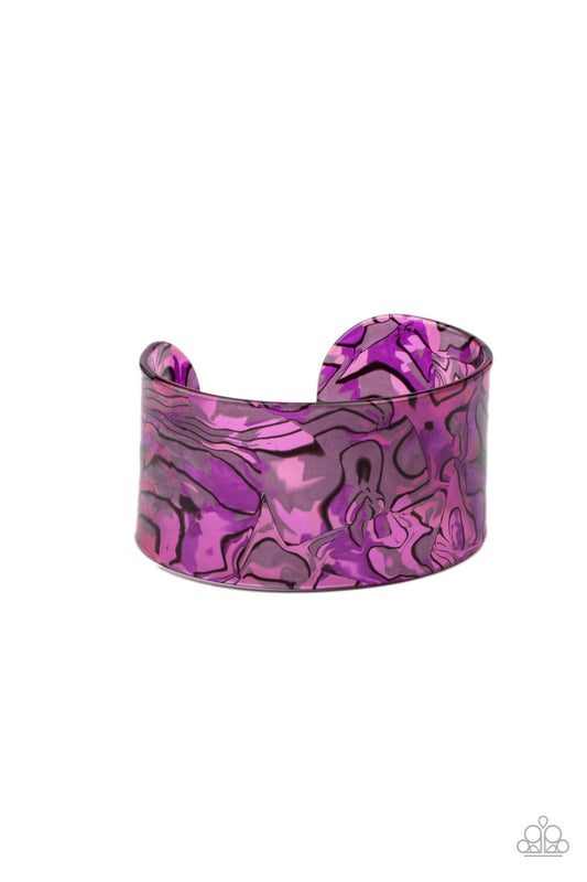 Cosmic Couture - Purple acrylic cuff bracelet