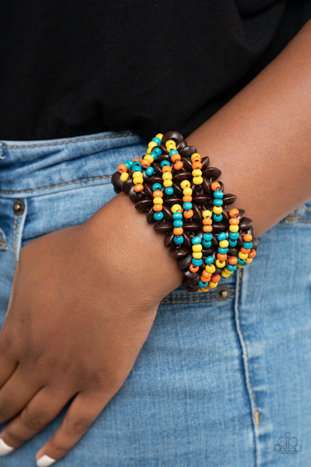 Cozy in Cozumel - Multicolor wood bracelet