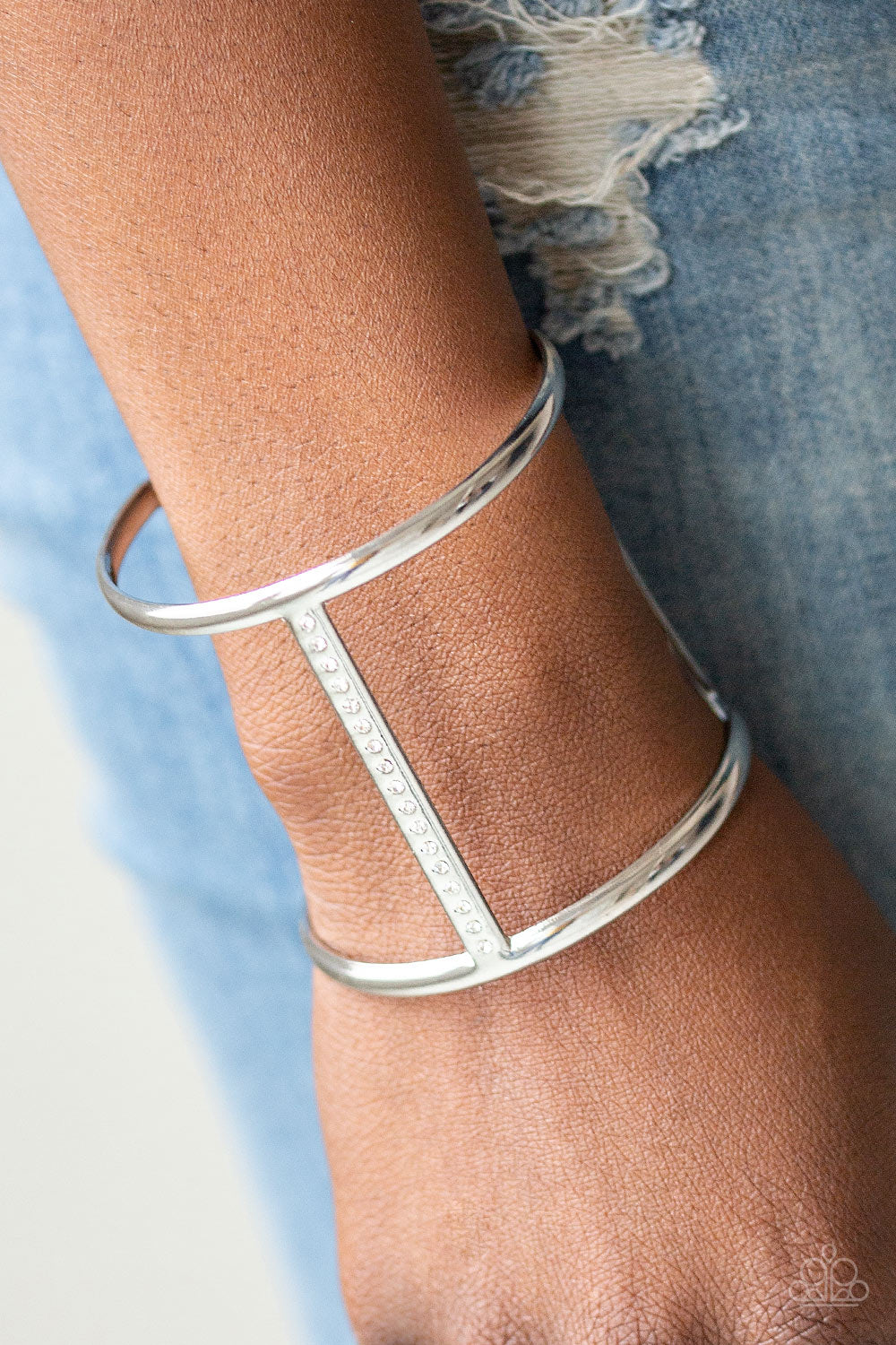 Diamond Deity - White rhinestones cuff bracelet