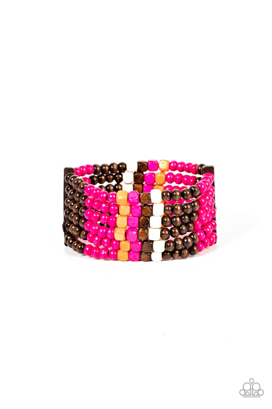 Dive into Maldives - Pink wood bracelet