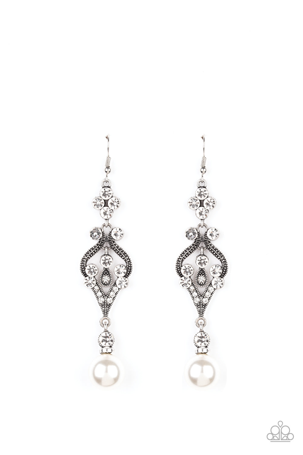 Elegantly Extravagant - White earrings