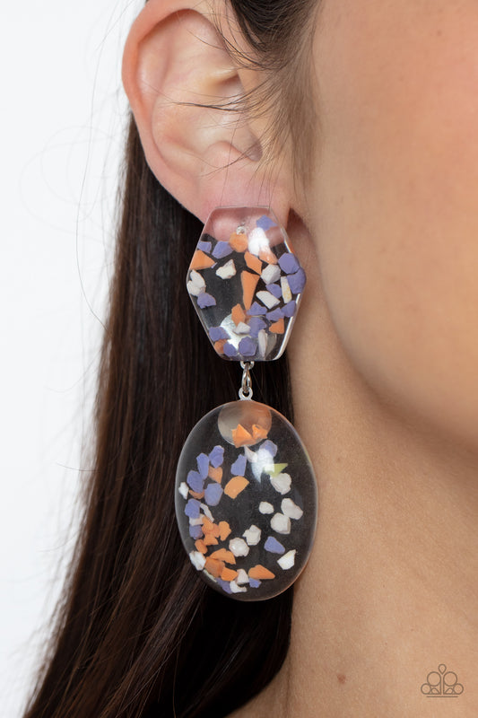 Flaky Fashion - Orange&Purple/Multicolor earrings