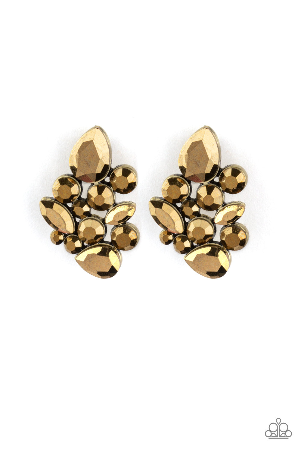 Galaxy Glimmer - Brass post earrings