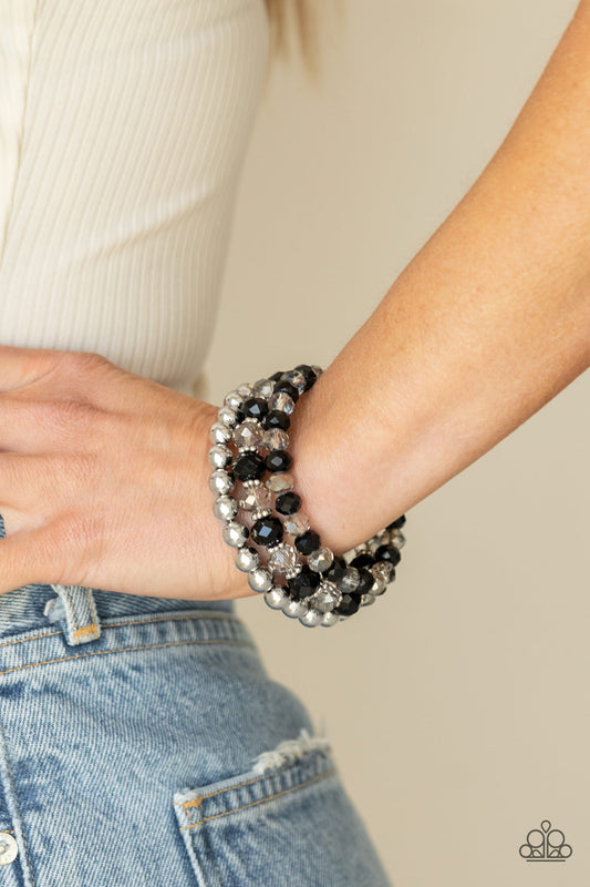 Gimme Gimme - Black/Silver coiled wire bracelet