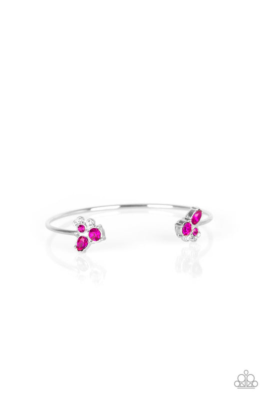 Going For Glitter - Pink cuff bracelet