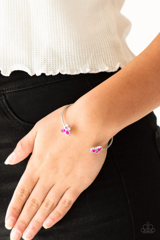 Going For Glitter - Pink cuff bracelet