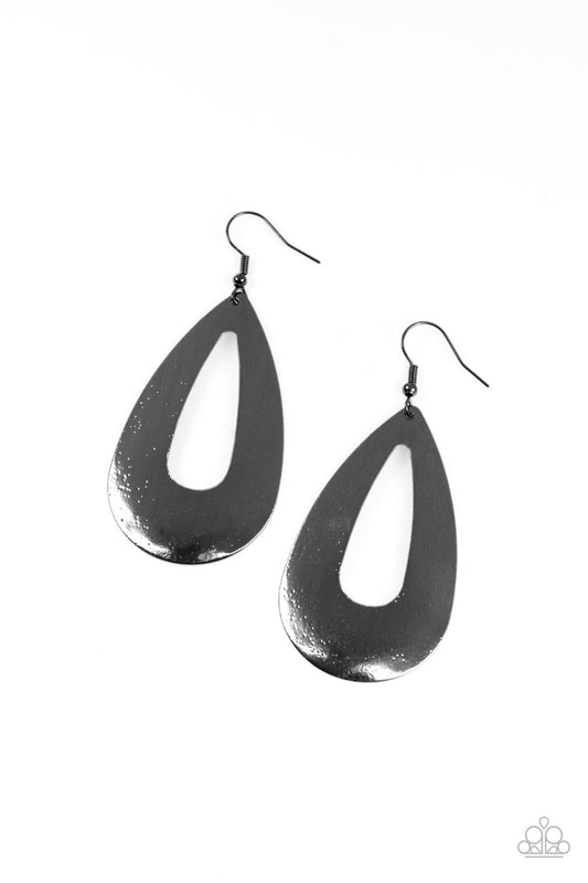 Hand It OVAL! - Black/Gunmetal earring