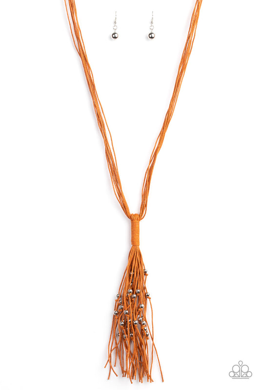 Hand-Knotted Knockout - Orange necklace