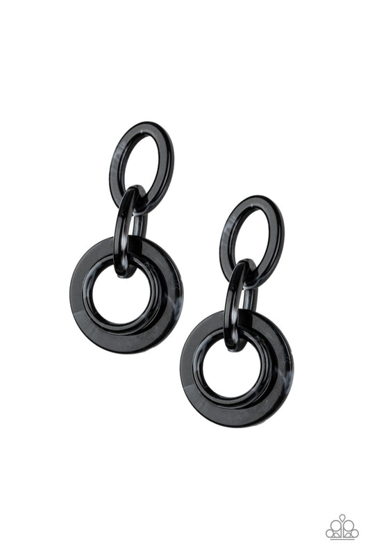 Havana HAUTE Spot - Black Acrylic Post Earrings